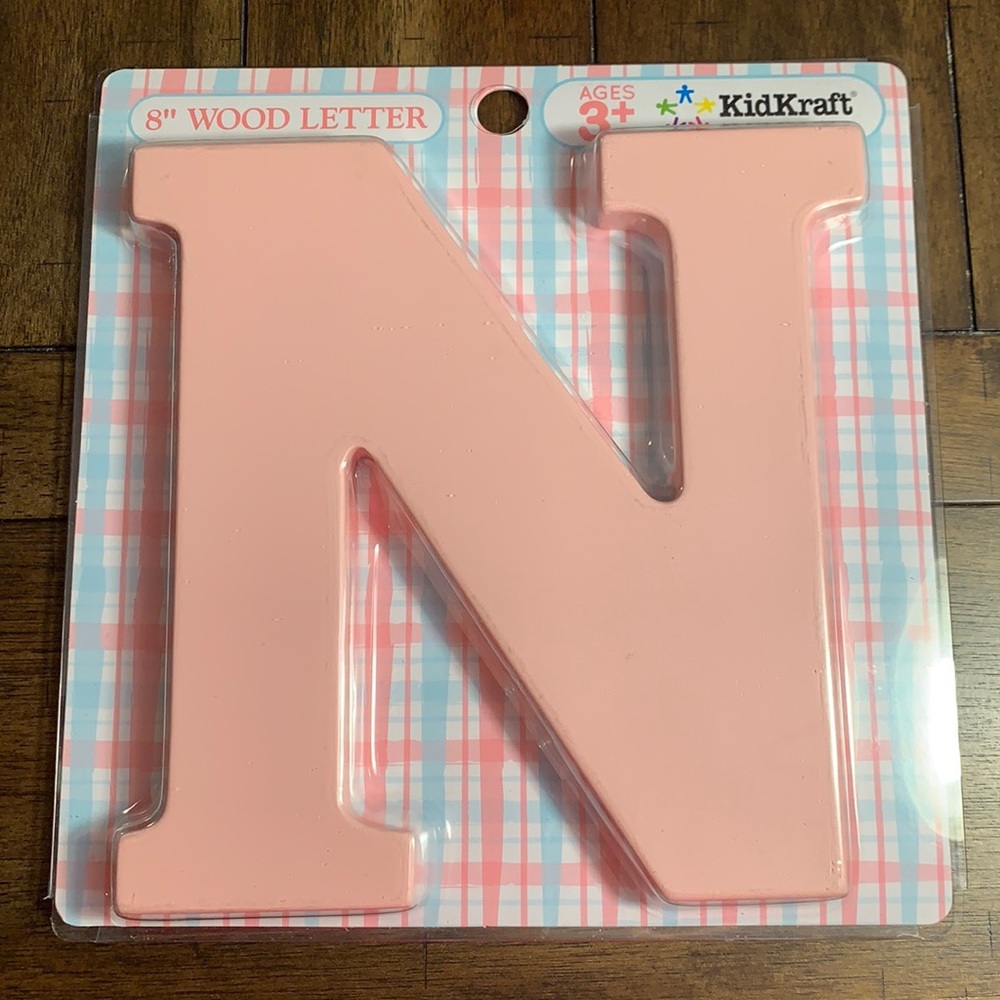 KidKraft 8” Wooden Letter N Pink